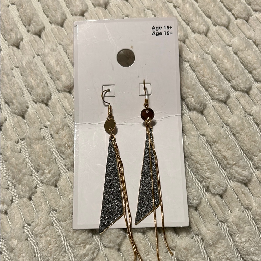 Elegant Gold and Silver Dangle Earrings